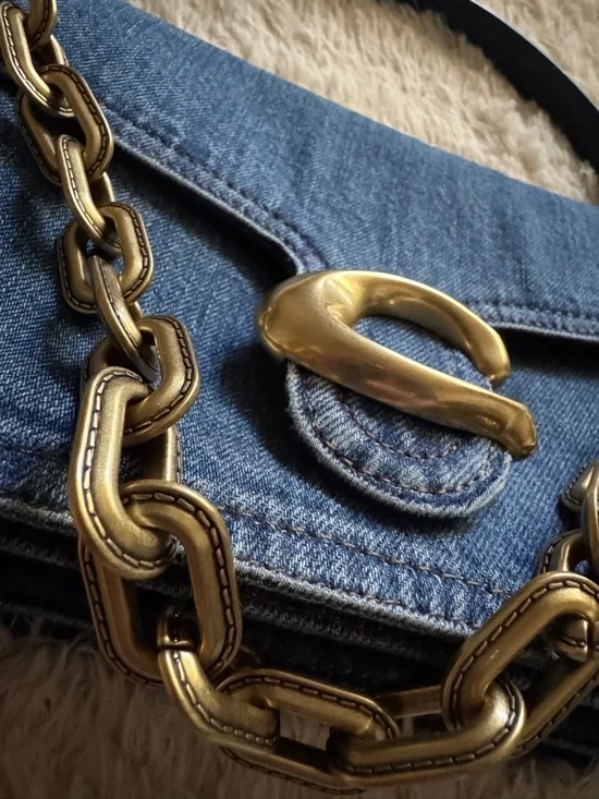 Coach Chain Tabby 26 Denim Shoulder Bag - Picture 6 of 16